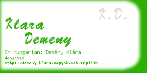 klara demeny business card